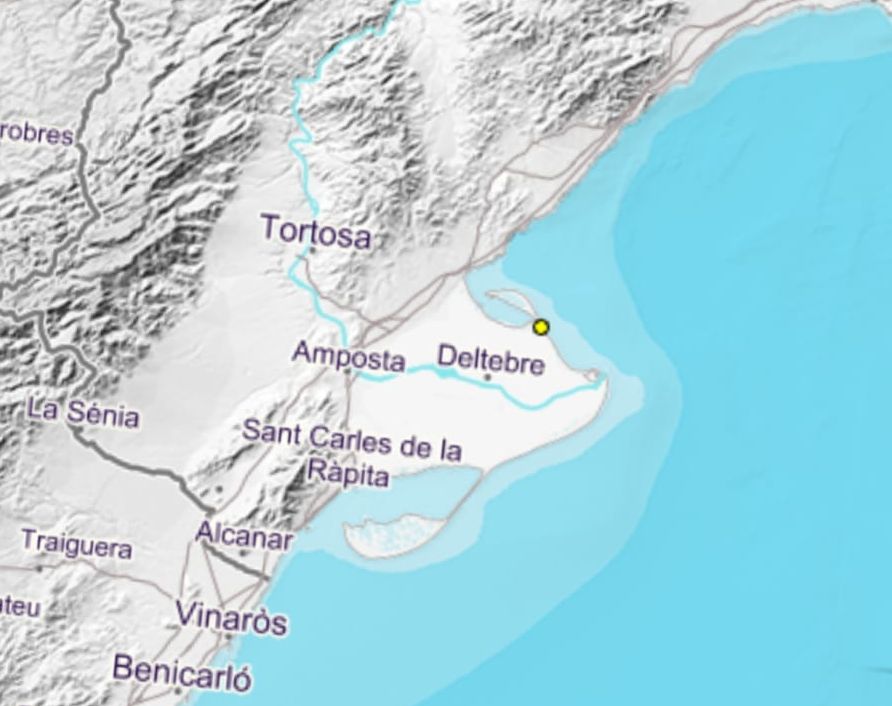 L’Institut Geogràfic Nacional detecta un terratrèmol d’intensitat 1,9 amb epicentre a Deltebre