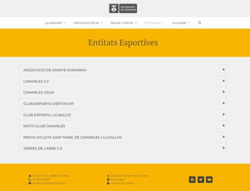 Camarles estrena secció d’esports a la web de l’Ajuntament