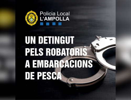 La Policia Local de l’Ampolla deté el presumpte autor de diversos robatoris a embarcacions del port