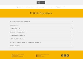 Camarles estrena secció d’esports a la web de l’Ajuntament