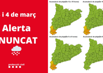 Alerta per pluges intenses i fort onatge al sud de Catalunya