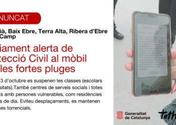 Enviament d’EsAlert a les comarques del Montsià, Baix Ebre, Ribera d’Ebre, Terra Alta i Baix Camp