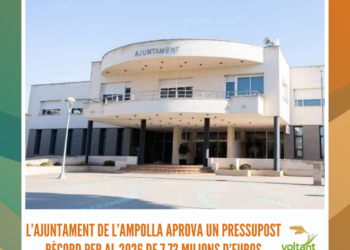L’Ajuntament de l’Ampolla aprova un pressupost rècord per al 2026 de 7,73 milions d’euros