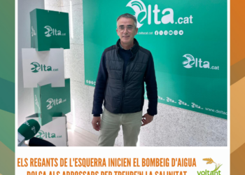 Els regants de l’Esquerra de l’Ebre inicien el bombeig d’aigua dolça als arrossars per treure’n la salinitat