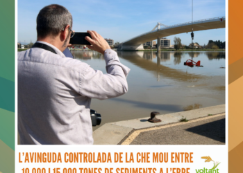 L’avinguda controlada de la CHE mou entre 10.000 i 15.000 tones de sediments a l’Ebre