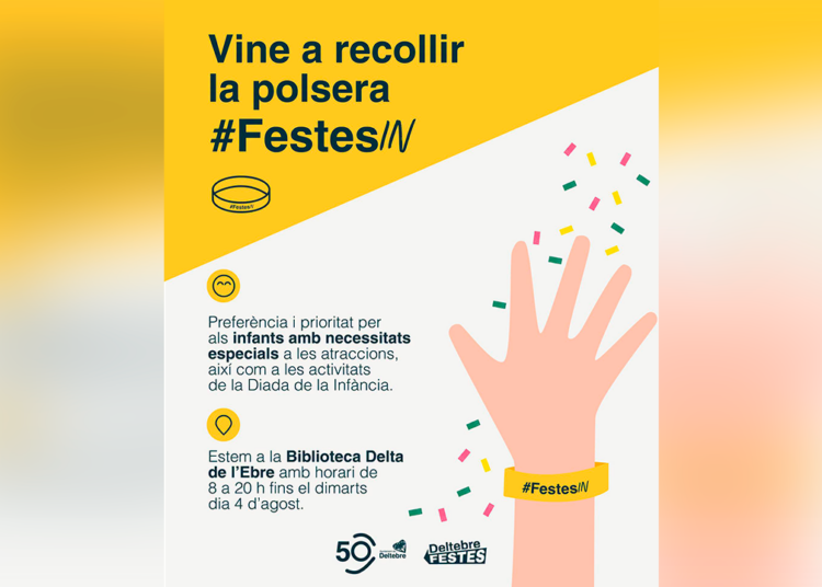 Deltebre posa a disposició les polseres #FestesIN per a les Festes Majors